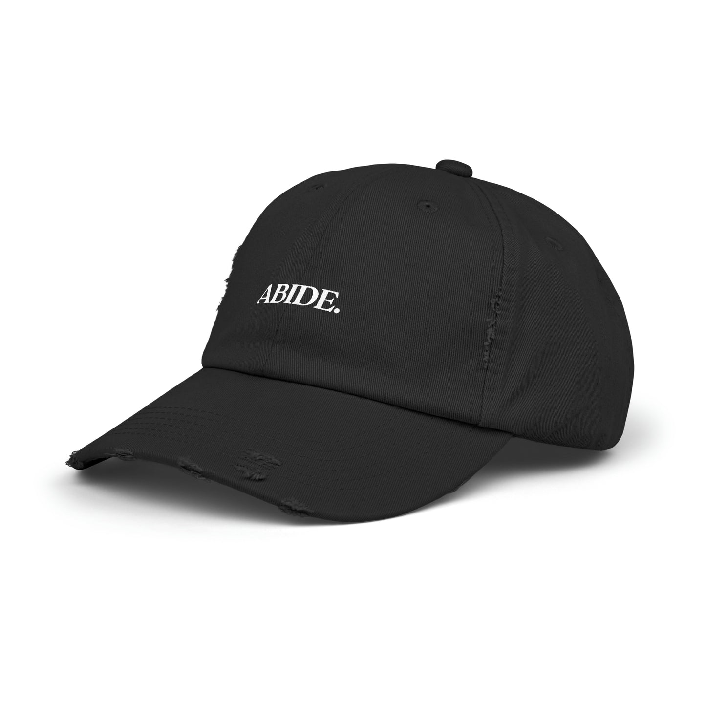 ABIDE. Unisex Distressed Cap