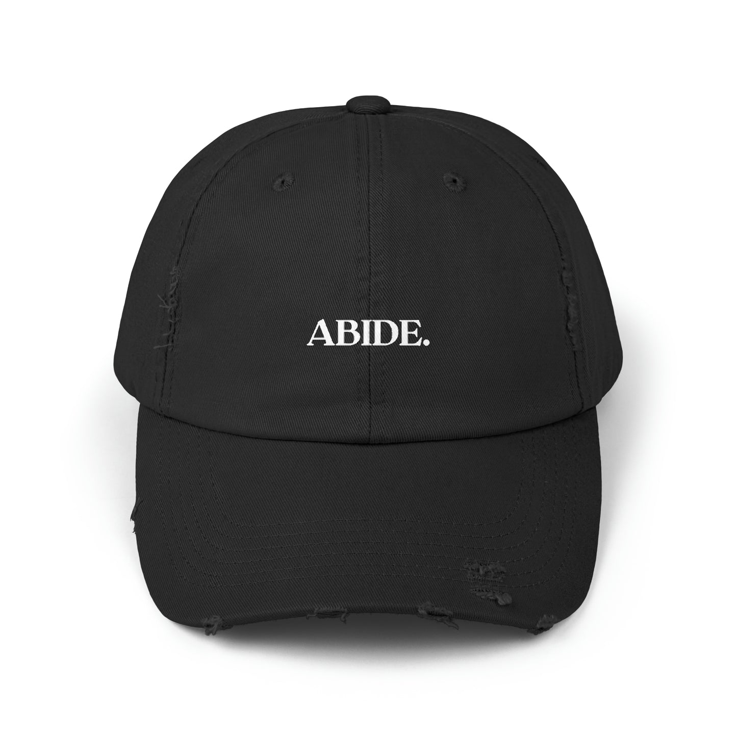 ABIDE. Unisex Distressed Cap